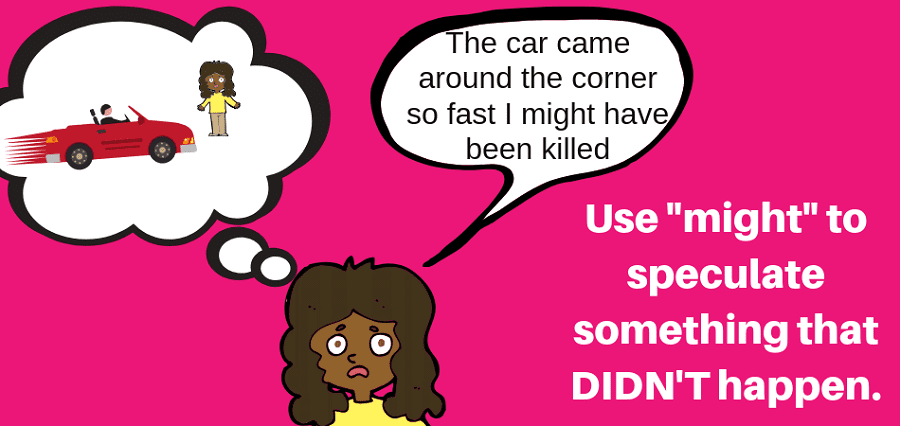 Sử dụng might để nói về điều gì đó trong quá khứ không thể xay ra